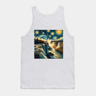 Iguazu Falls, Brasil, Argentina, in the style of Vincent van Gogh's Starry Night Tank Top